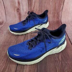 *READ* Hoka One One Clifton 8 Mens Size 10.5 D Running Shoes Blue 1119393 DBOS